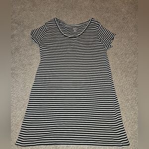 Mossimo Supply Co. Black and White Striped Ribbed T-Shirt Dress Size XXL